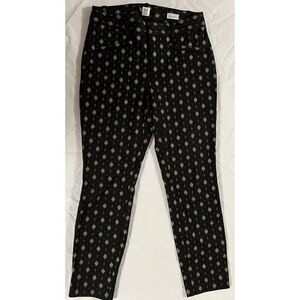 Gap For Good Curvy Skinny Ankle Pants 6 Black Gold Metallic Stretch